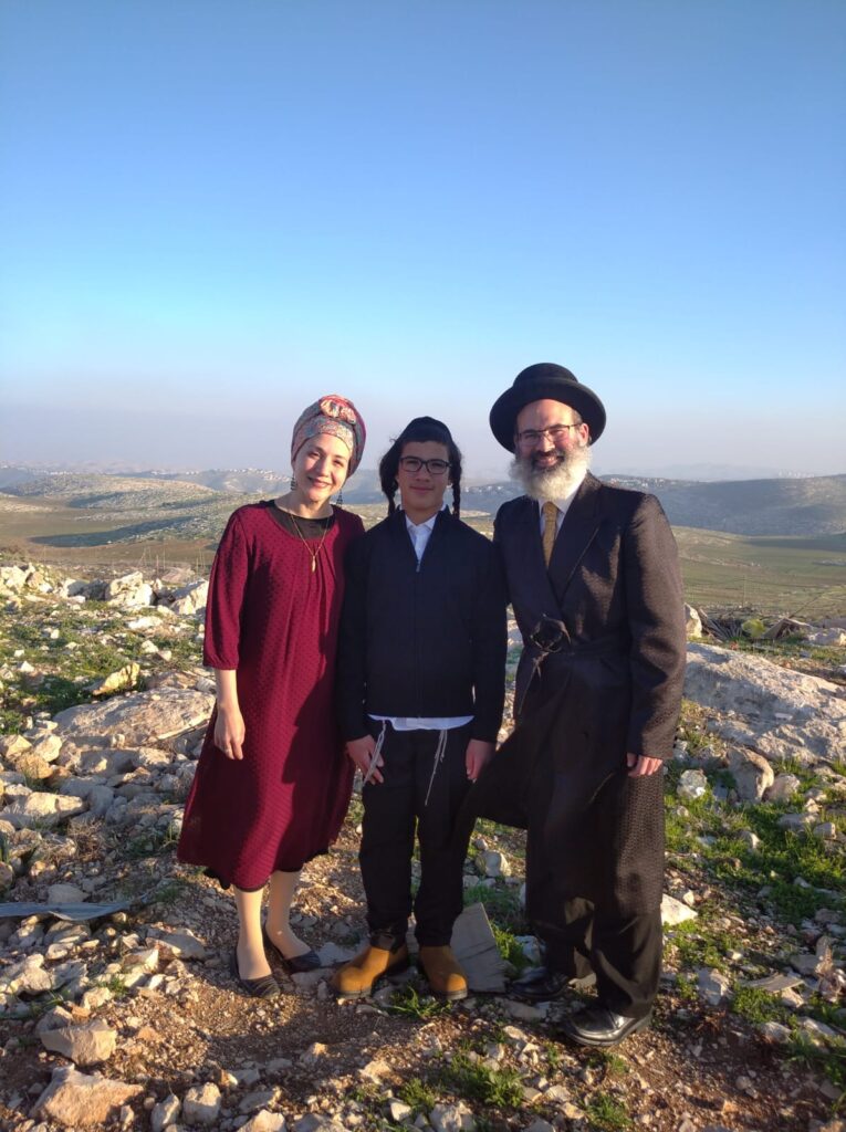 Shalom, Batya and Tuvia Miller in Yishuv Adam